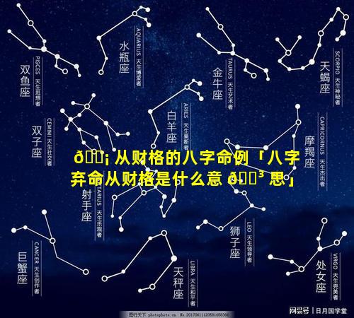 🐡 从财格的八字命例「八字弃命从财格是什么意 🌳 思」